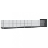 Cumpara ieftin Voliera de pasari cu extensie, argintiu, 1244x203x216 cm, otel