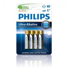 Baterii Ultra Alkaline Tip R03/Aaa Blister 4 Buc - PHI-550363 foto