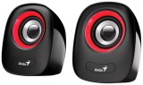 BOXE GENIUS 2.0, RMS: 6W (2 x 3W), USB power, red, &quot;SP-Q160&quot; &quot;31730027401&quot; (timbru verde 0.8 lei)