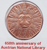 2105 Austria 5 euro 2018 National Library km 3277 UNC, Europa