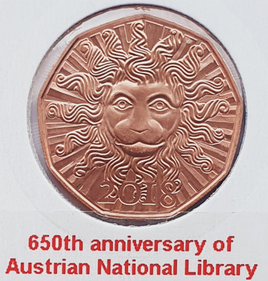 2105 Austria 5 euro 2018 National Library km 3277 UNC foto