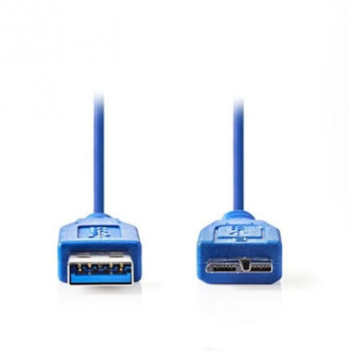 Cablu USB 3.0, Nedis, PVC, USB A Tata - USB Micro B Tata, 0.5 m, Albastru
