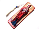 Semn de Carte Lemn Maica Domnului, Decorat Manual, 15cm x 5cm