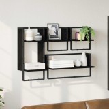 vidaXL Set rafturi de perete 4 pcs Stejar Negru 65 x 25 x 30 cm 882846