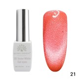 Oja semipermanenta, Snow White, 3D Cat Eye, Global Fashion 8ml, 21