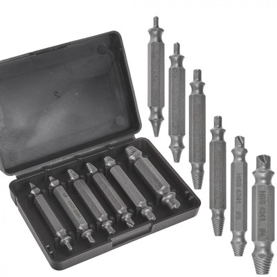 Set extractoare duble pentru suruburi rupte, 6 elemente, Keltin K00093 foto