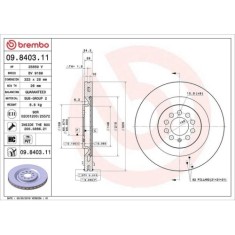 Set disc frana Seat Leon (1m1) 11.99-06.06, Fata, 323X28mm, ventilat, Brembo