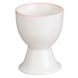 Suport pentru ou, Alb cu margine roz, &Oslash;5x6.5cm, CMCLASS