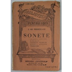 SONETE de I. GR. PERIETEANU , EDITIE INTERBELICA
