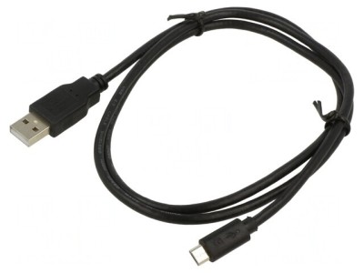 Cablu USB 2.0 A la Micro B 1m Negru foto