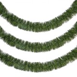 Beteală Decorativă Crăciun, 3m x 8cm, Culoare Verde, Material Plastic, Oem