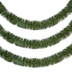 Beteală Decorativă Crăciun, 3m x 8cm, Culoare Verde, Material Plastic