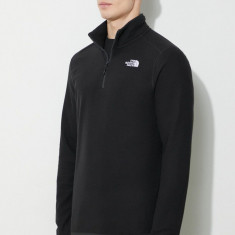 The North Face hanorac fleece M 100 Glacier 1/4 Zip culoarea negru, cu imprimeu, NF0A855WJK31