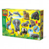 Set pentru copii cu mulaj si pictura cu animale din jungla, SES Creative