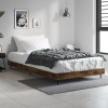VidaXL Cadru pat fără saltea stejar fumuriu 100x200 cm lemn prelucrat 832266