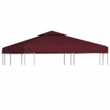 Acoperiș de pavilion, 2 niveluri, roșu bordo, 3x3 m, 310 g/m&sup2;, vidaXL