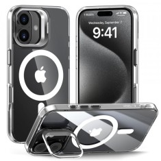Husa MagSafe pentru Apple iPhone 16, Tech-Protect, Magstand, Transparenta foto