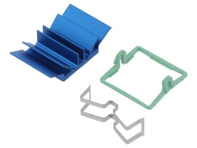 Radiator Extrudat cu Aripioare BGA Albastru 19mm x 19mm foto