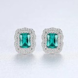 Cercei ARGINT Green Crystal Luxury Arg01X, Argintboutique