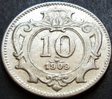 Moneda istorica 10 FHELLER - AUSTRO-UNGARIA / AUSTRIA, anul 1909 * cod 4886