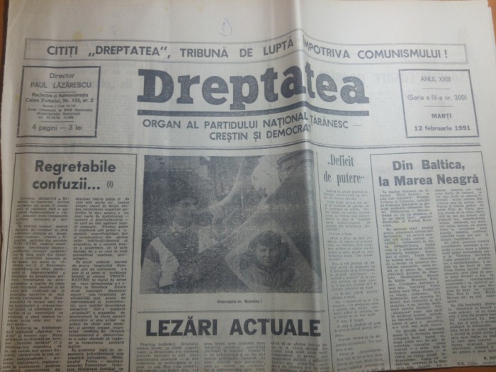 dreptatea 12 februarie 1991-art. manastirea hurez,romanii din dreapta dunarii