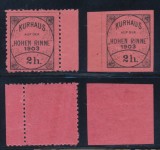 Posta locala Paltinis serie 1903 2 h dantelat si nedantelat MNH margini de coala, Nestampilat