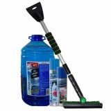 Pachet de iarna pentru degivrare Premium solutie parbriz -40&deg;C 5 litri razuitor gheata parbriz cu perie rabatabila 80-110cm spray dezaburire 200ml spr