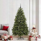 VidaXL Brad de Crăciun artificial Verde 210 cm PVC și Metal 3395695