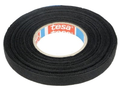 Banda din panza vata din PET W 9mm L 15m neagra TESA 51608-00005-00 foto