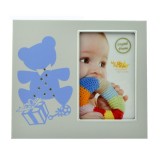 Rama Foto Metalica Baby Teddy III 10x15 Roz cu Ursuleț și Strasuri, Decor Copii
