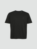 Tricou cu maneca scurta si decolteu la baza gatului, barbati big sizes, Negru, 2XL, 3XL, 4XL, 5XL
