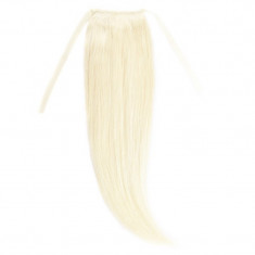 Cozi Par Natural 50cm 100gr Blond Alb #WhiteBlonde foto