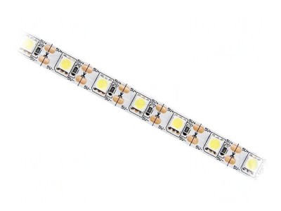 Bandă LED alb cald 5050, 60 LED/m, 10mm, PCB alb, IP20, 120&amp;deg; foto