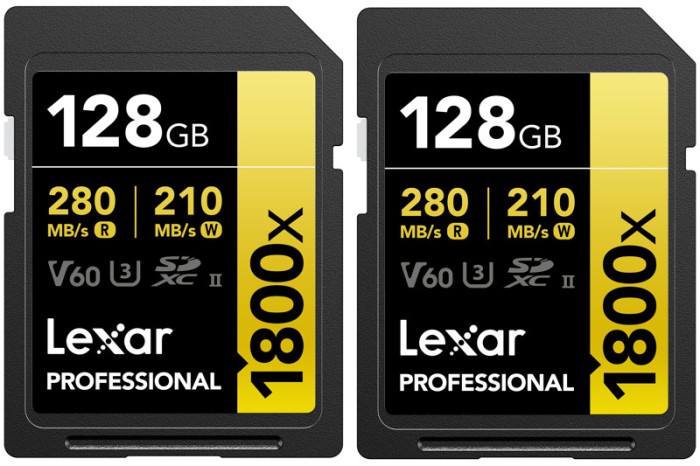 Lexar SDXC Pro 1800x U3 UHS-II R280/W210 (V60) 128GB - 2pack