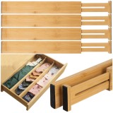 Organizator pentru sertar din bambus reglabil, set 4 separatoare Ruhhy