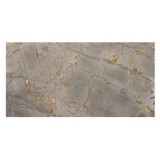 Gresie exterior / interior portelanata Kazan Gold, 60 x 120 cm, gri, lucioasa, rectificata, imitatie marmura