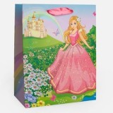 Sacoșă Cadou Roz Prințesă CMCLASS 18x10x23 cm, Detalii Glitter, Material Durabil, Elegantă și Jucăușă