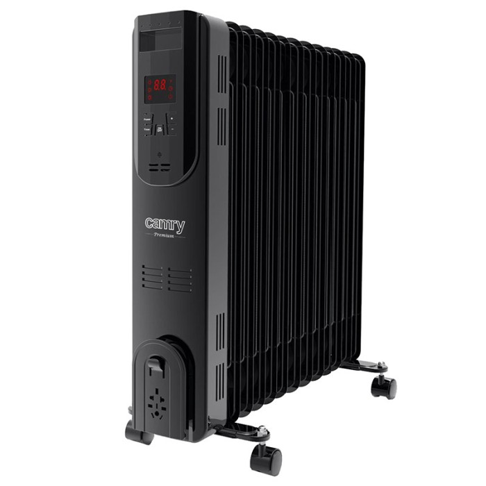 Calorifer electric pe ulei Camry, 13 elementi, 2500 W, telcomanda si afisaj LED