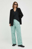 Levi&#039;s pantaloni CONVERTIBLE CARGO femei, culoarea verde, fit cargo, high waist