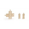Intersectie Sine Trenulet Lemn Viga - Extensie Compatibila, Set Constructie Montessori, Fag Calitate, 3 ani+