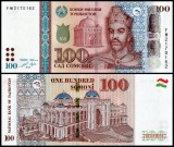 TADJIKISTAN █ bancnota █ 100 Somoni █ 2021 █ P-28a █ POLYMER █ UNC █ necirculata