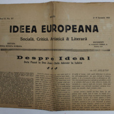 IDEEA EUROPEANA - SOCIALA , CRITICA , ARTISTICA si LITERARA , ZIAR , ANUL III , NR. 57 , DUMINICA , 2-9 IANUARIE , 1921