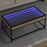 Masuta Cafea Gossi LED Infinity Stejar Sonoma 90x50 cm Lemn/Metal Living Room