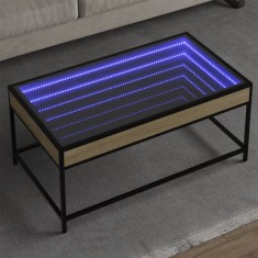 Gossi masuta de cafea cu led infinity, stejar sonoma, 90x50x41 cm