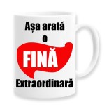 Cana alba personalizata &quot;Asa arata o fina extraordinara&quot;, INOVATIX&reg;. 330ml