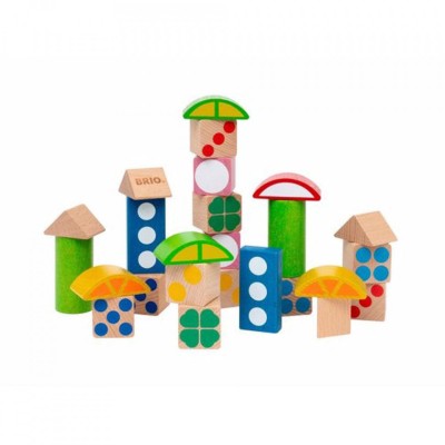 Brio - Set Blocuri Din Lemn Cu Modele Colorate foto