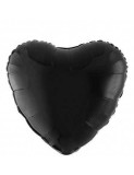 Balon Folie Metalizat Inima Neagra - 45 cm