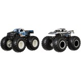 Set Mattel 2 Masini Hot Wheels Monster Trucks Police vs Hooligan
