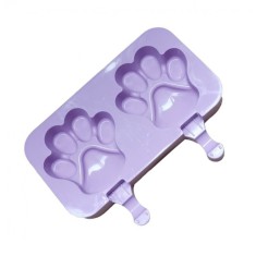 Forma silicon pentru inghetata, labuta 2 cavitati cu capac din silicon, Mov, 20 cm, 439COF