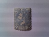 Timbru Romania 25 bani albastru perle 1880 Rege Carol I